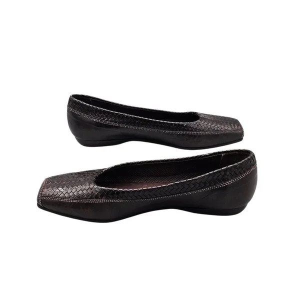 Sesto Meucci Women's Size 8 M EUC Oxblood Woven Leather Loafers Made in Italy